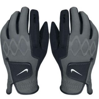 New Nike All Weather Black Silver Grey Size M Gloves Pair