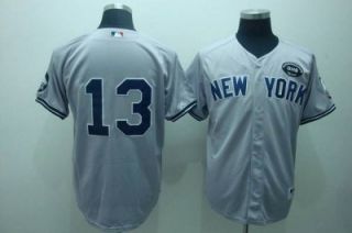 New York Yankees 13 Alex Rodriguez Grey MLB Jersey with The Boss Patch 