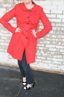 BURBERRY LONDON Red Trench Coat / Rain Jacket Size 14 / Large