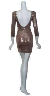 Ali Ro Sultry Fitted Bronze Sequins 3 4 Sleeve Cocktail Party Eve 