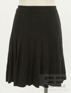Alexander McQueen Black Wool Pleated Wrap Mini Skirt 42