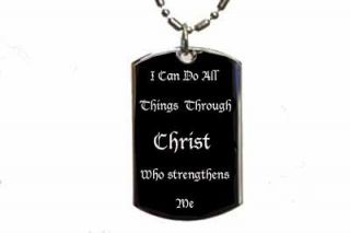 Can do All Things Through Christ Dog Tag Necklace