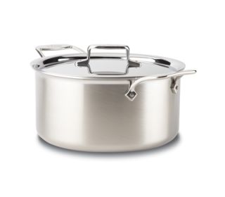 All Clad Brushed Stainless 8qt Stock Pot w Lid Used