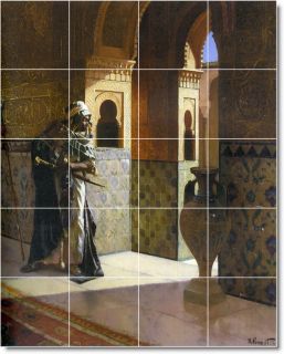 the moorish guard the alhambra by rudolf ernst 30x24 inch ceramic tile 