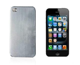 Silver Titanium Alloy Metal Steel Hard Back Case Cover Apple iPhone 5 