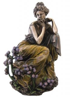 Alphonse Mucha Topaz Precious Stones Art Nouveau Lady Statue Figure 
