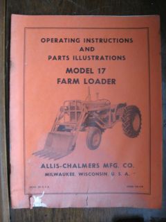 TM 179 Allis Chalmers Manual Parts Model 17 Farm Loader