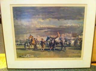 ALFRED MUNNINGS CHROMO LITHOGRAPH AFTER THE RACE 1951 FROST & REED 