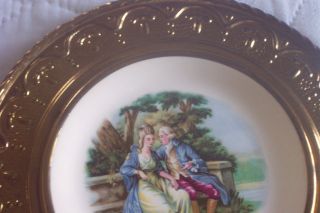 Old Victorian Metal Frame Alfred Meakin England Plate Courting Rococo 