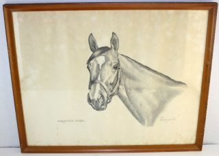 1961 Allen F Brewer Airmans Guide Horse Signed Artist Print