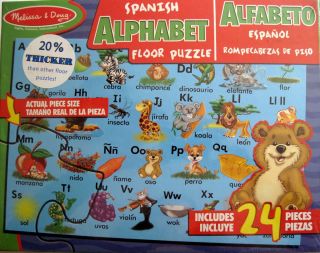 Melissa Doug Spanish Alphabet Alfabeto Espanol Floor Puzzle 24 Pieces 