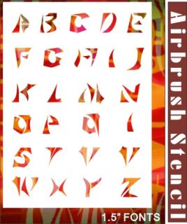 26 Alphabet Letter Airbrush Stencil Template Design Paint Hobby Tattoo 