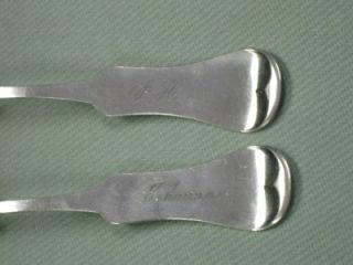 1855 RARE D E Brown Alton Illinois Coin Silver Spoons