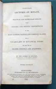 1832 State 3rd Edition Mrs Lincolns Lectures on Botany