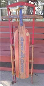   1970S YANKEE CLIPPER FLEXIBLE FLYER WOODEN METAL SNOW SLED TOY #2