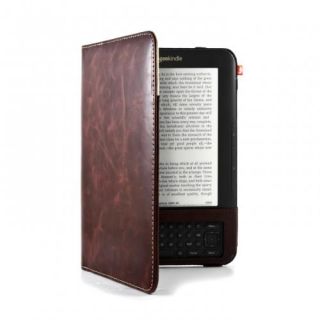 Aluminum Lined Leather Style Case for  Kindle 3   Brown Lifetime 