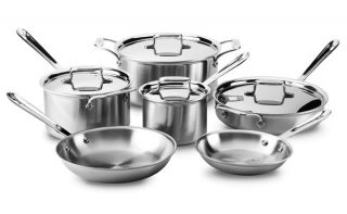 All Clad D5 Brushed Stainless 10 Piece Cookware Set Brand New First 