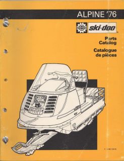 1976 Ski Doo Alpine Snowmobile Parts Manual