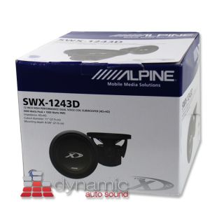 Alpine SWX 1243D 12 Dual 4 Ohm Type x Series Car Audio Subwoofer Sub 