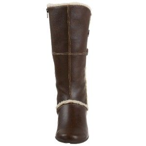120 Hush Puppies Amarone Women Brown Faux Leather Knee High Boot Sz 6 