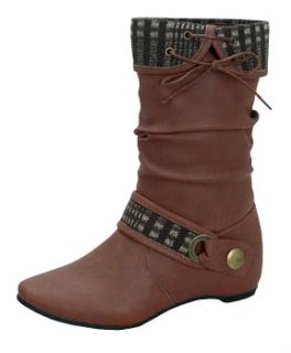 BLOSSOM AMAR 27 Women¡¯s mid calf boots on wrapped wedge heel with 