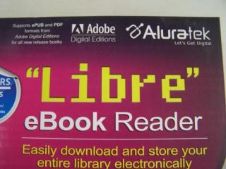 LIBRE Color eBook Reader by Aluratek AEBK07FS + 100 Classic eBooks NIB