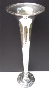 Tiffany Co Huge Sterling Silver Trumpet Vase Trophy 935 grams 20 Tall 