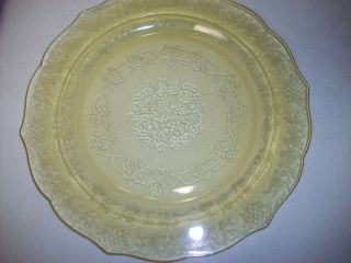 Vintage Amber Depression Glass Flower Pattern Serving Plate