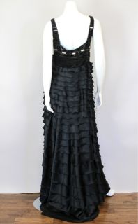 37 471 TONY WARD at SOCIALITE AUCTIONS sz38 Black Evening Gown