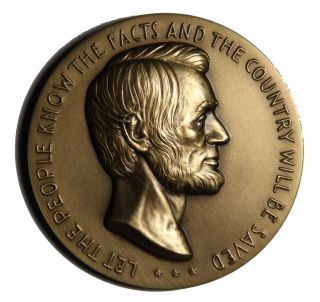 Large 1979 Oil Crisis Abraham Lincoln Satirical Medal Medallic Art 