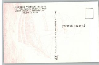 Postcard Amerigo Vespucci SHIP Frank Zaso Painting Art