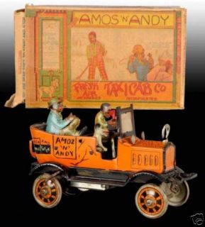 Amos Andy Fresh Air Taxi w Box © 1930s Marx