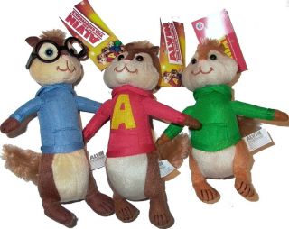 Alvin The Chipmunks Plush Doll Stuffed Nanco Licensed Huge Lot 3 New 9 