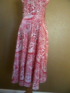 Alyn Paige Red & White Satin Halter Dress Knee Length Cocktail Size 11 