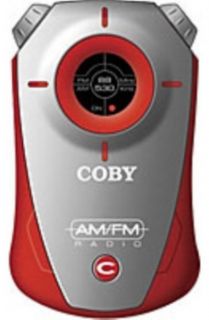 COBY CX71 Red Mini AM/FM Sporty Design Pocket Radio Tuner CX 71 w 