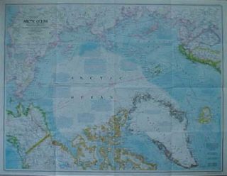 Map North Pole Alaska Arctic Greenland Canada Amundsen