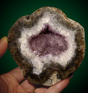 Purple Amethyst Coconut Geode Striped Agate Mexico