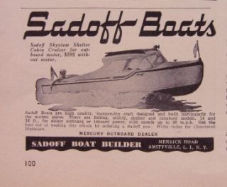   SKYVIEW SHELTER CABIN CRUISER FOR OUTBOARD MOTORS AD   Amityville NY