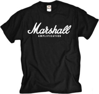 Marshall Amp Rock Band Guitar Drum Metal Black T Shirt