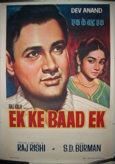 India Bollywood 1960 EK Ke Baad EK 20 x 30 Poster Dev Anand