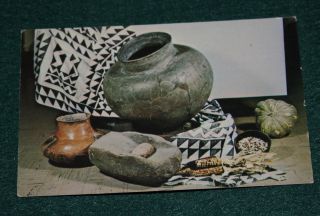Postcard Native American Pottery Anasazi Sinagua tuzigoot Monument 
