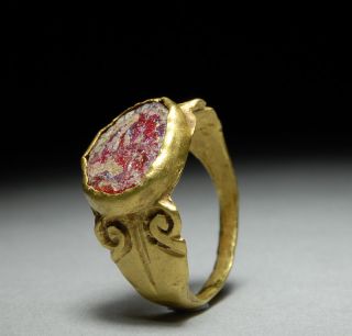 Ancient Roman Jewelry Gold Glass Finger Ring