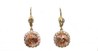Classic Style 10K Bright GP Andalusia Color Earrings by Sorrelli Peach 