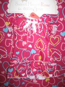   Girls Doll Hearts Pajamas American Girl Bitty Twin Sz 7