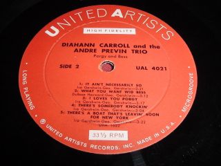 Diahann Carroll Andre Previn Trio Porgy Bess UAL 4021