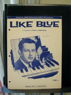 Andre Previn LIKE BLUE Composition for Piano Solo Sheet Music 1960 