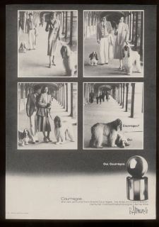 1978 Afghan Basset Hound Photos Courreges Perfume Ad