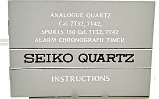 SEIKO INSTRUCTIONS FOR ANALOGUE QUARTZ ALARM CHRONOGRAPH TIMER