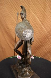 Museum Quality Greek Warrior Bronze Statue Sculpture Art Deco Figural 