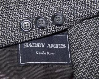 38R Savile Row 100% BLACK GRAY LAMBSWOOL TWEED sport coat suit blazer 